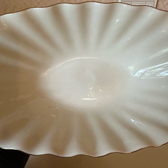 LENOX Aquarius Centerpiece Bowl Tabletop China 24K Gold Trim Vintage Collectible - Picture 8 of 10